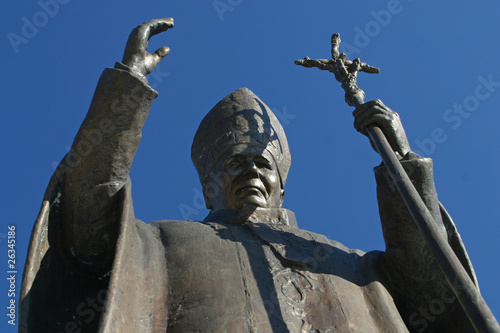 Pope John Paul II statue in Marija Bistrica , Croatia photo