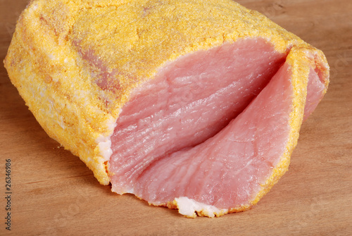 sliced canadian peameal bacon photo