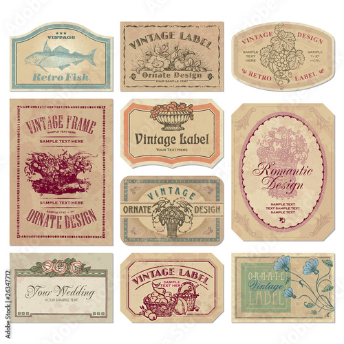 vintage labels set (vector)