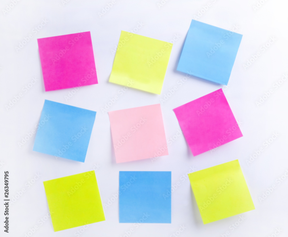 Reminder notes isolated on the white background Reminder notes isolated on the white background