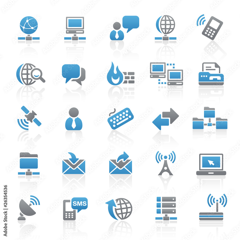 Blue Gray Web  Icons - Internet & Communication - Set 7