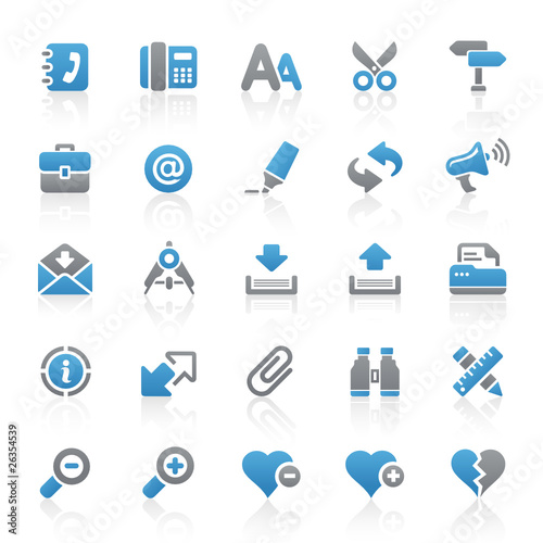 Blue Gray Web Icons - Office & Internet - Set 5
