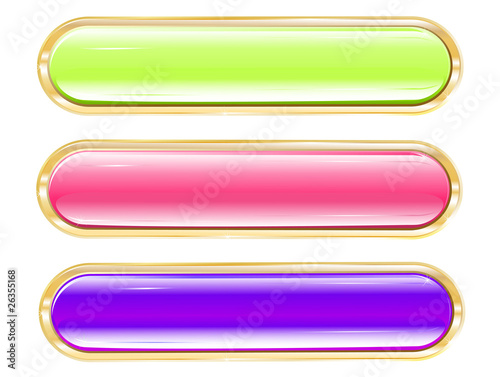 several brilliant varicolored buttons in gold base