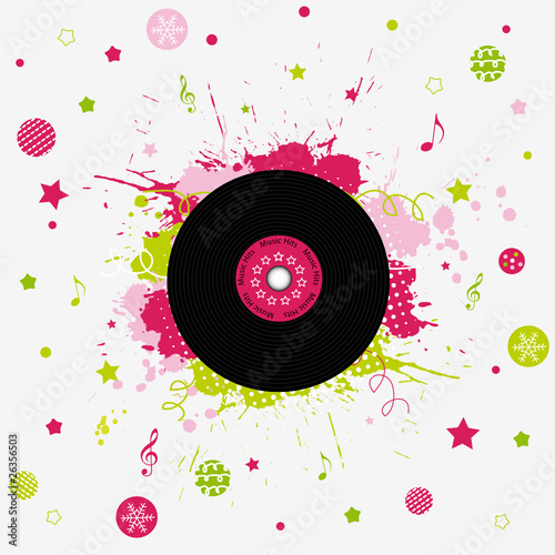 Music background with christmas elements