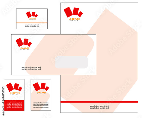 Kit carta intestata rosso grigio