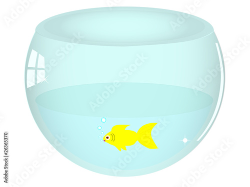 illustration of isolated fish bowl