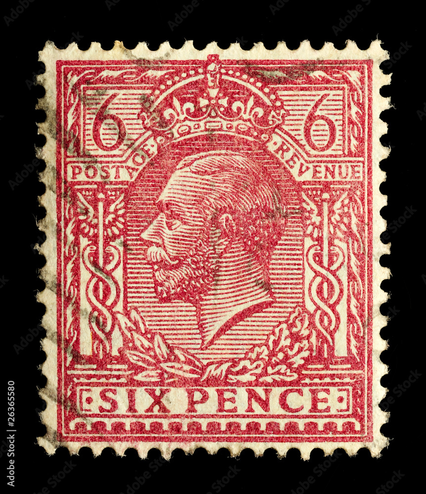 English Used Postage Stamp King George V, circa 1912 to 1924