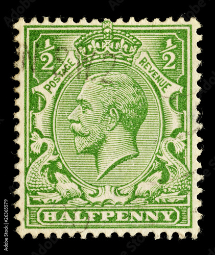 English Used Postage Stamp King George V circa 1912 to 1924