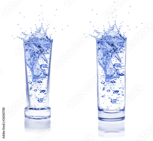 Glasses with water splash photo