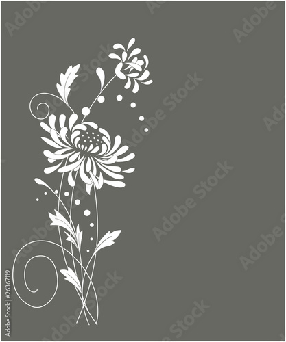 Foto Floral card with chrysanthemums