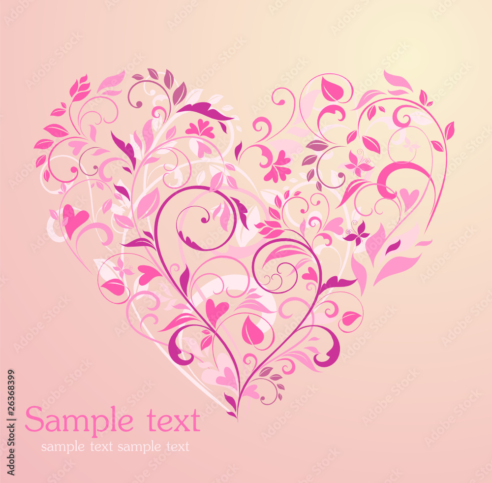 Floral pink heart