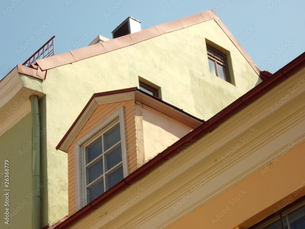 Yellow wall and dormer