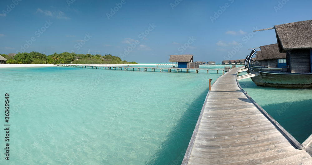 Overwater bungalow on the lagoon