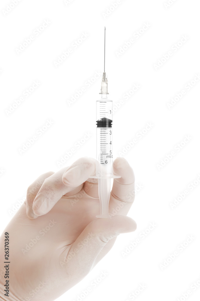 Syringe in hand