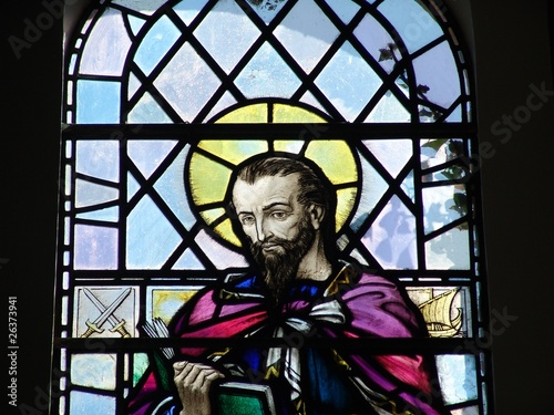 Stained Glass window depicting St Paul