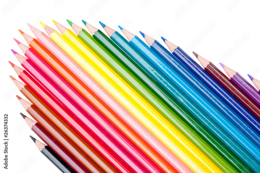 Color pencils on the white background Color pencils on the white background
