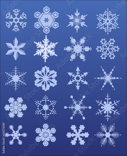 Vector snowflake set
