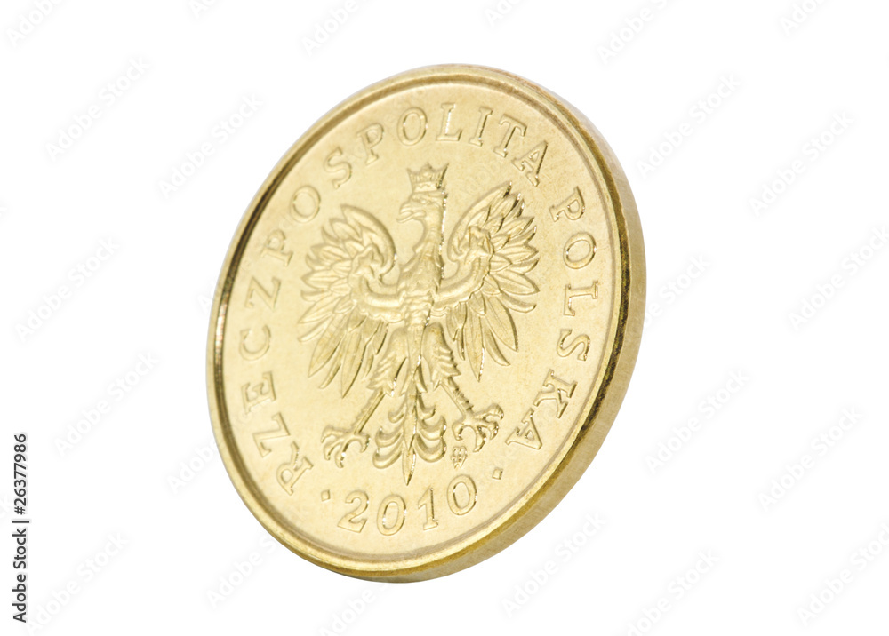 Polish coin with clipping path Polish coin with clipping path