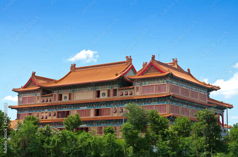 Behiend of Chinese temple