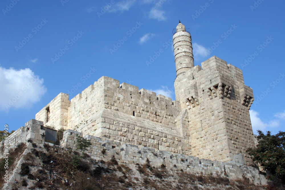 Tower of David is an ancient citadel, Old City of Jerusalem.