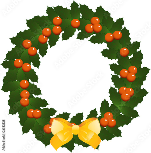 Christmas holly wreath