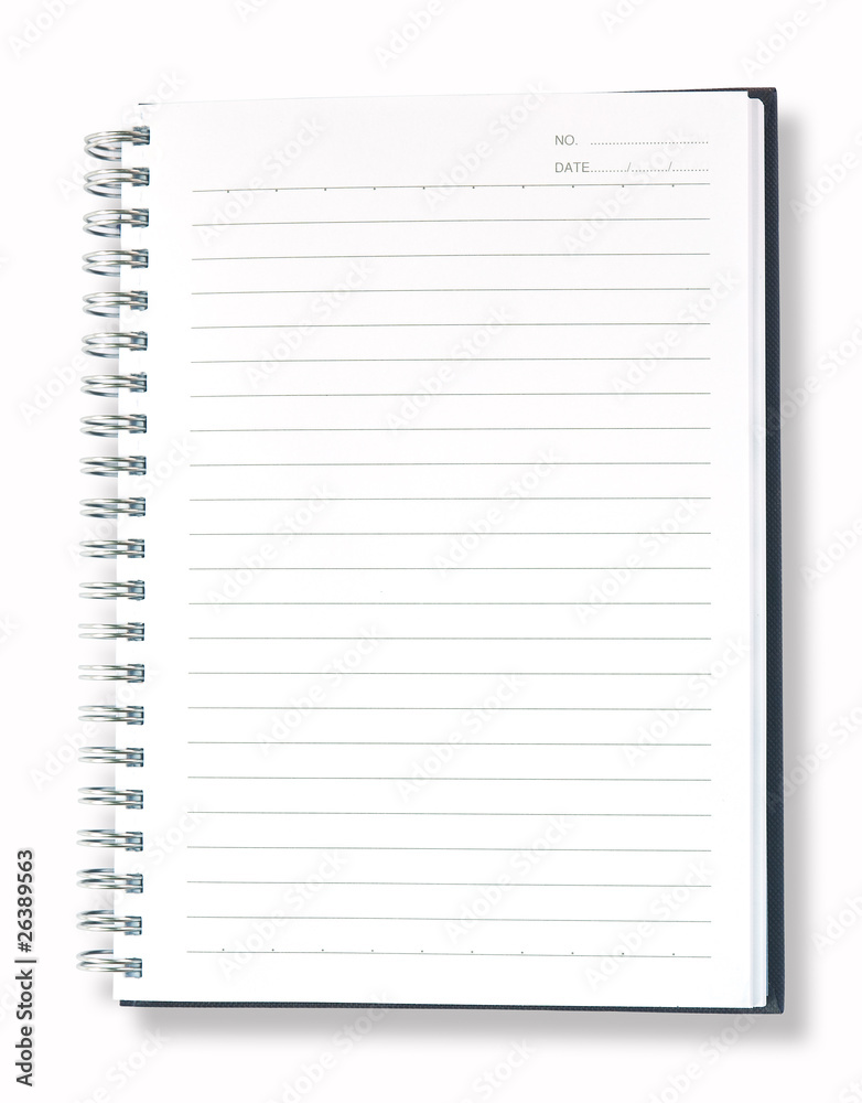 Open Blank Page Of Blue Cover Note Book Open Blank Page Of Blue Cover Note Book