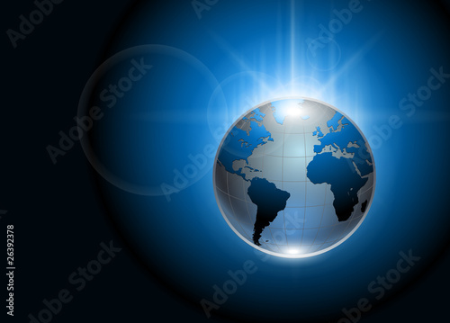 Abstract background glowing planet earth
