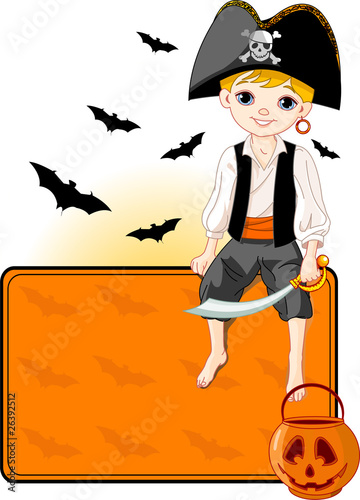 Little Halloween Pirate place card