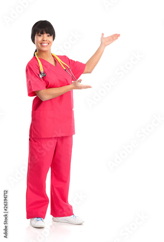 medical nurse presenting