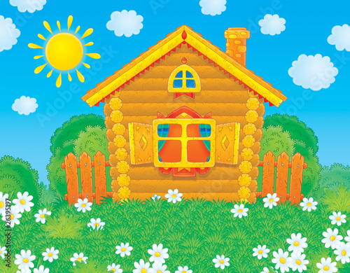 Rustic home standing on a g...