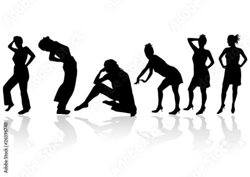 young girl black silhouette