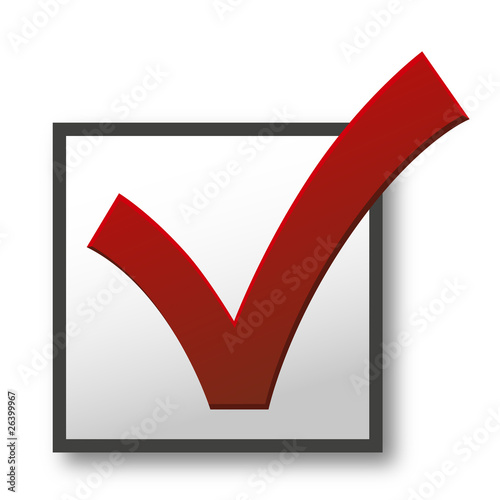icône validation, rouge