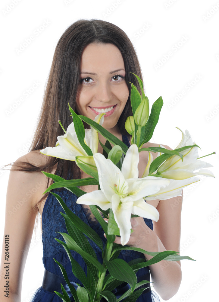 woman with lily woman with lily