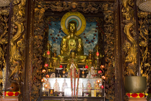 Buddha statue in the Vinh Trang Pagoda, My Tho, Mekong Delta, Vietnam, Asia © Reise-und Naturfoto