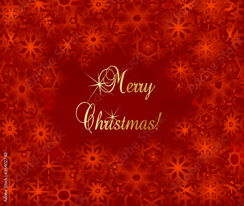 Winter and Christmas snowflakes vector background in red