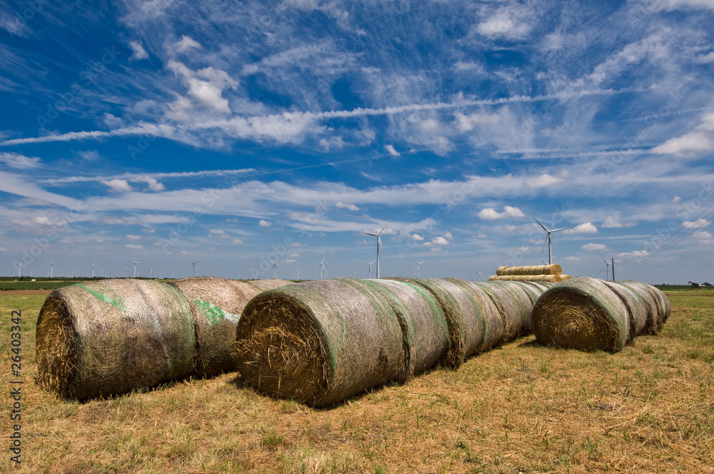Hay bails and turbines Hay bails and turbines