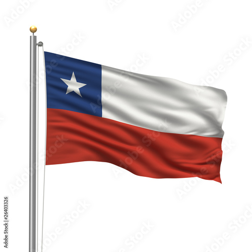 Flag of Chile waving in the wind in front of white background Free Download Flag of Chile waving in the wind in front of white background - GFXLoad
