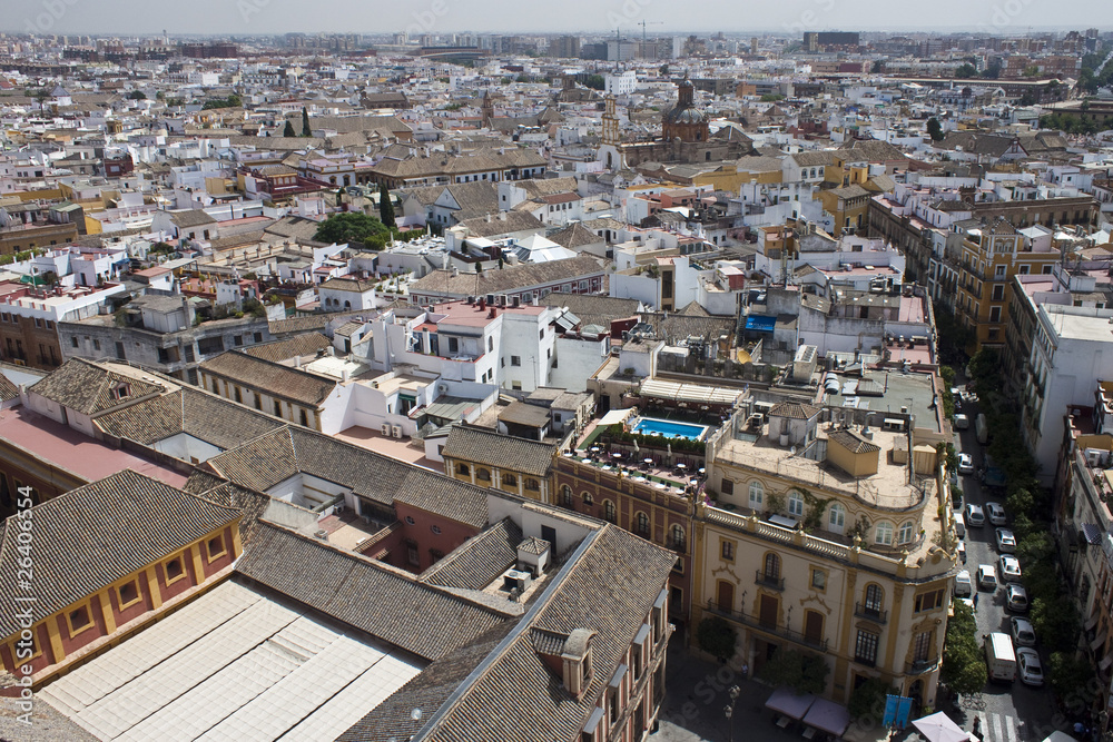 Aerial view of Sevilla, taken from Giralda tower