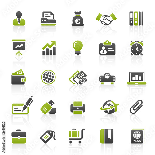 Green Black Website Icons -  Business & Office