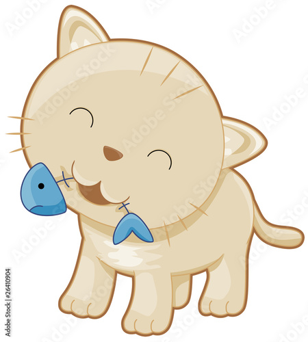 Cute Cat with Fishbone