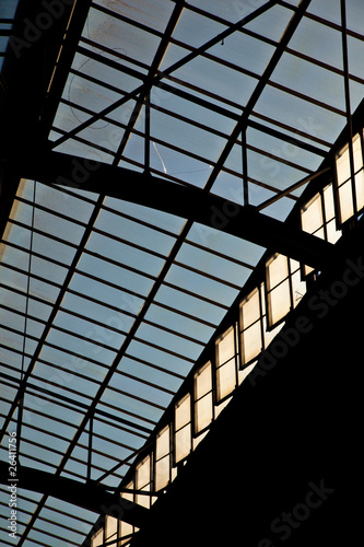 trainstation in Wiesbaden, glass of roof gives a beautiful harmo