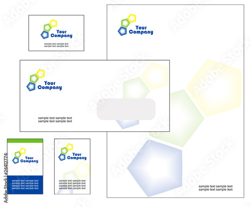Kit carta intestata giallo verde blu
