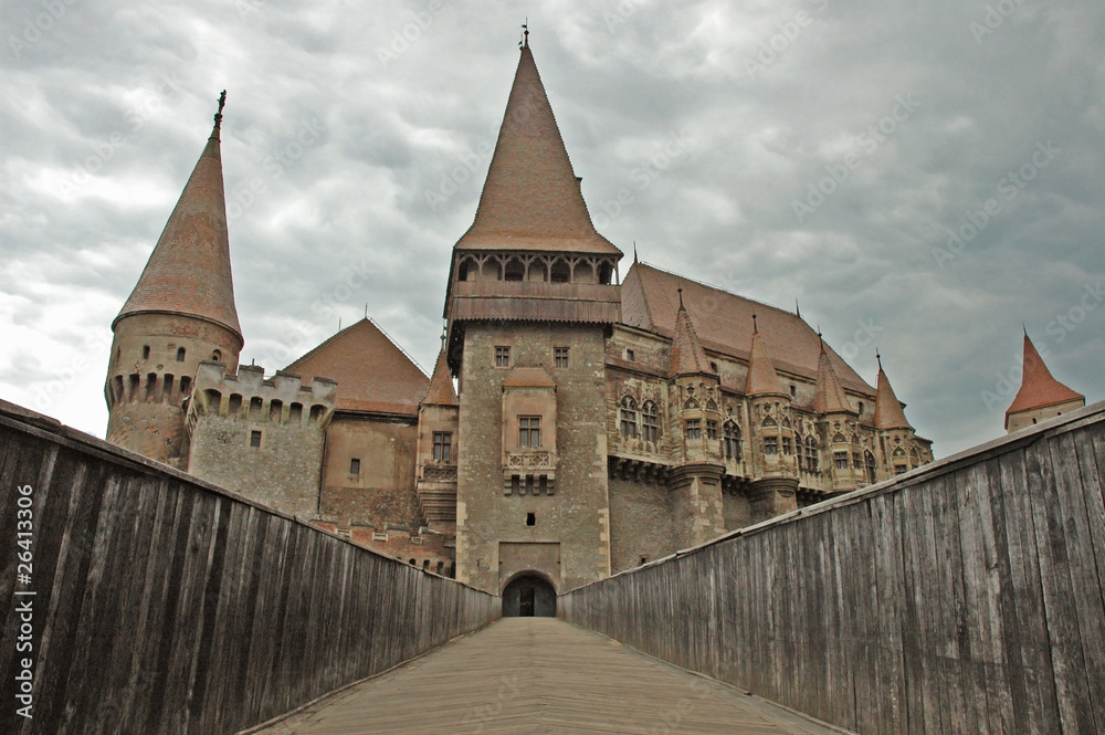 The castle of Vajdahunyad, Hunedoara, Transylvania, Romania