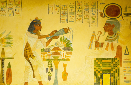 Photo Egyptian concept with paintings on the wall