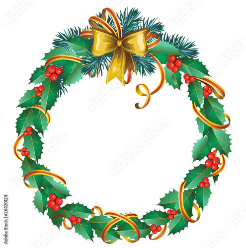 Christmas  wreath of holly
