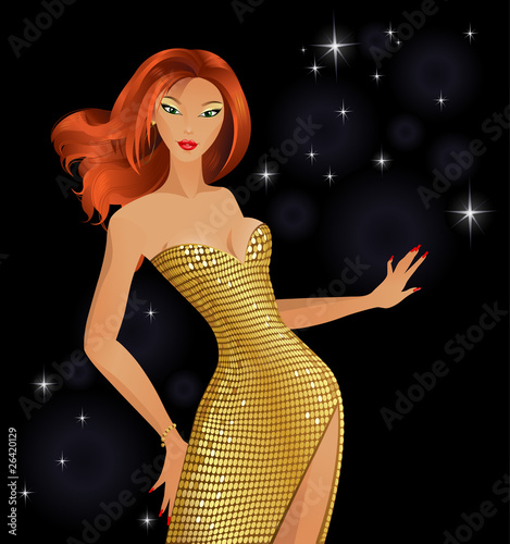 Beautiful fashion girl gold