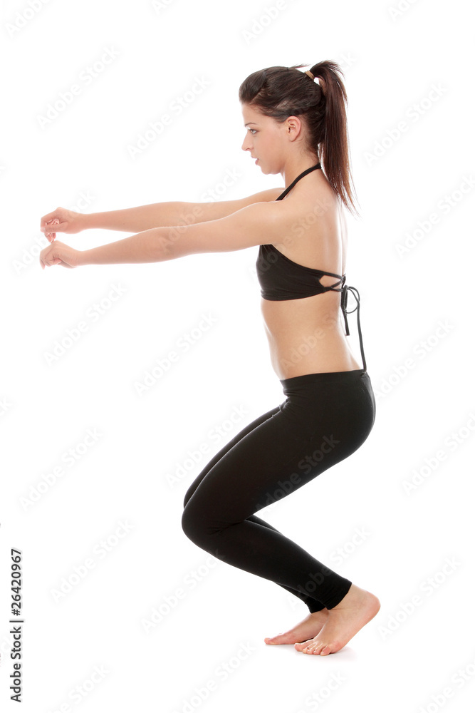 Young woman doing exercise