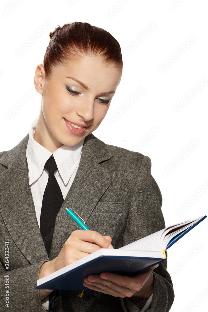 businesswoman wih personal organizer businesswoman wih personal organizer