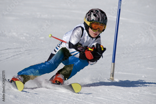 Billede på lærred Skirennen Kinder