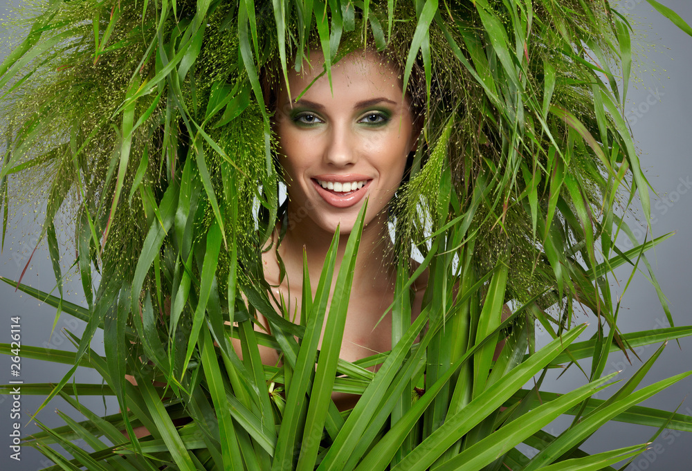 Fototapeta premium Ecology woman, green concept